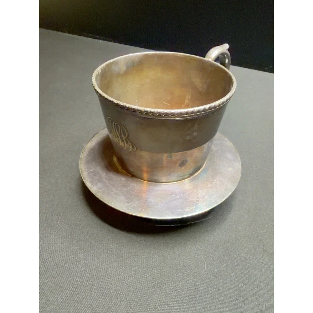 Tiffany & Co Makers 10540 Silver Soldered EP Tea Strainer Cup Monogram